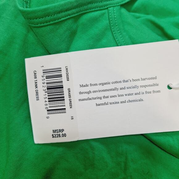 FRAME Cami Tank Dress in Grass Green XS - Picture 7 of 13